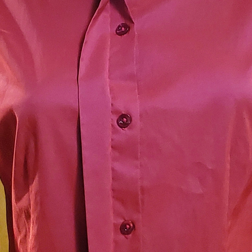 90's Express Pink Iridescent Button Top - Picture 8 of 11